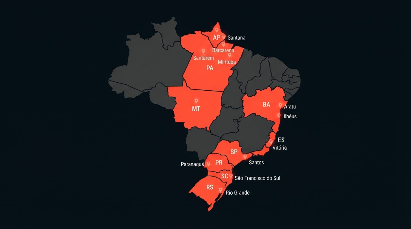 Mapa de Centros de Distribuição no Brasil